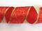 Wired Red Christmas Ribbon 40 FEET 2 1/2" Wide Satin & Gold Glitter Tree Garland